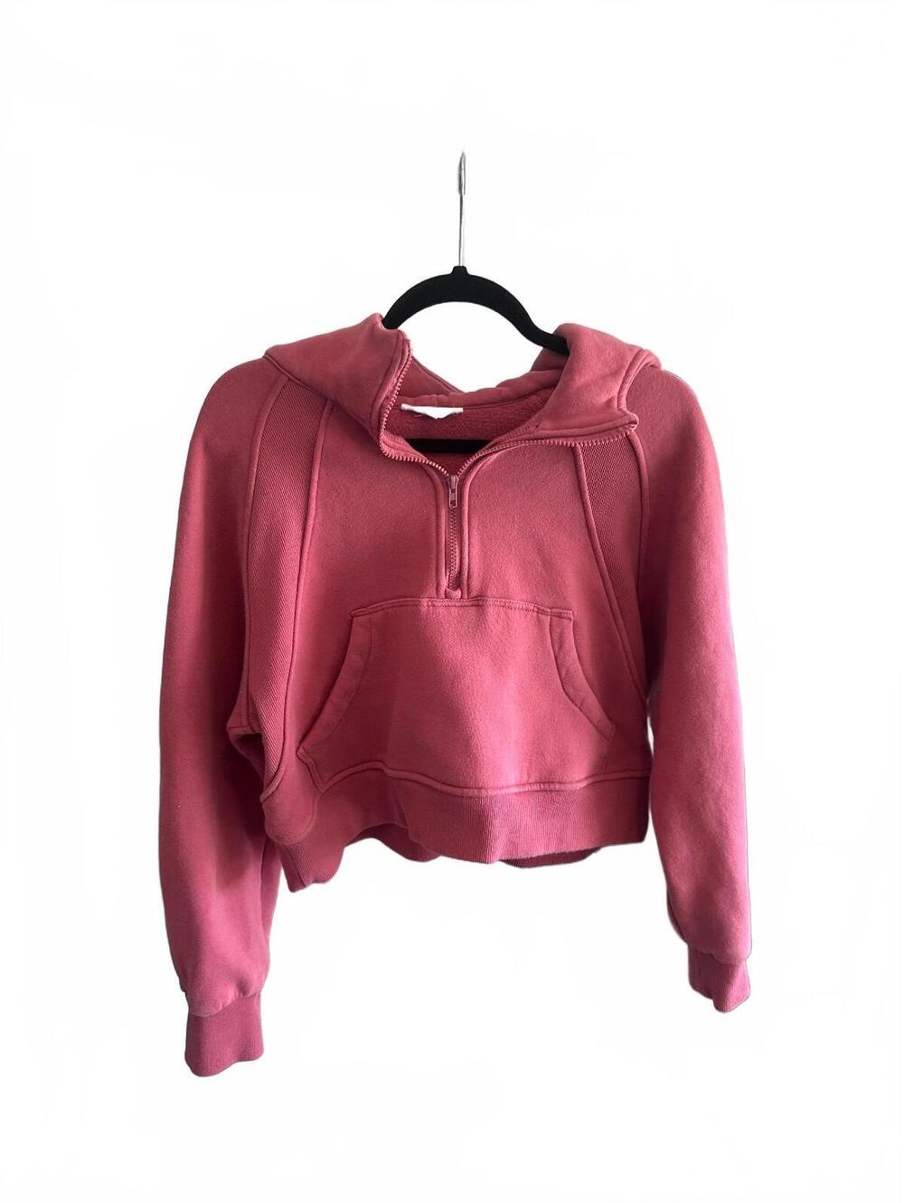 AEMI+CO Pink Half-Zip Hoodie Sweatshirt Size Small
